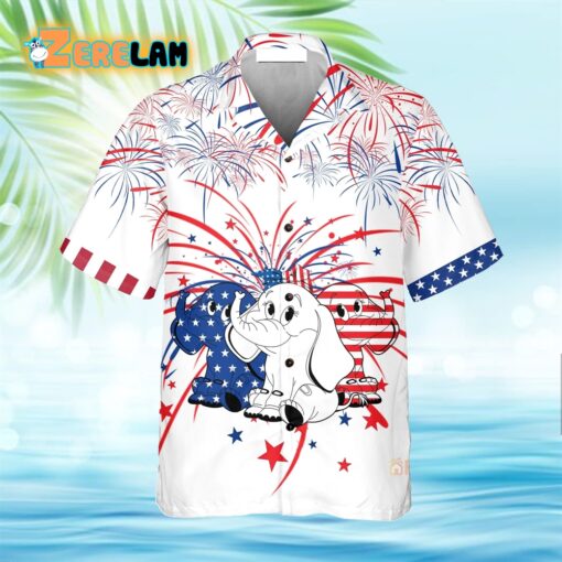 Independence Day Elephant Hawaiian Shirt