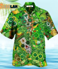 Irish Love Skull Happy And Gold Hawaiian Shirt