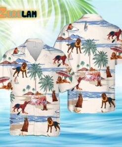 Irish Terrier Summer Beach Hawaiian Shirt