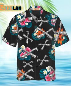 Ironworker Tropical In Black Hawaiian Shirt