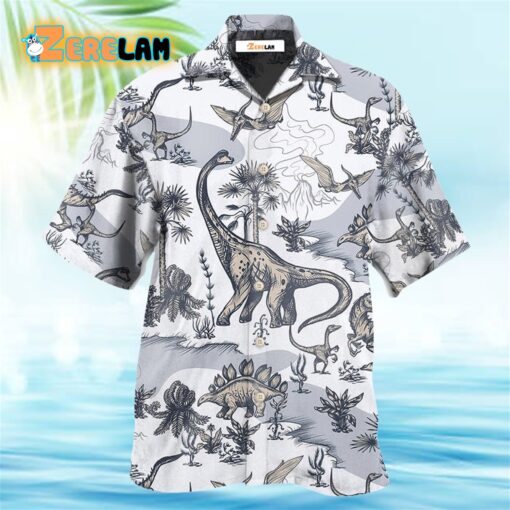 Jurassic Dinosaur Art Style Hawaiian Shirt