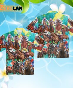 Kentucky Derby Horse Racing Aloha Hawaiian Shirt
