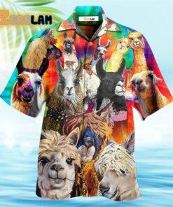 Lama Smile Happy Life Hawaiian Shirt