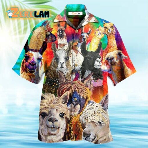 Lama Smile Happy Life Hawaiian Shirt