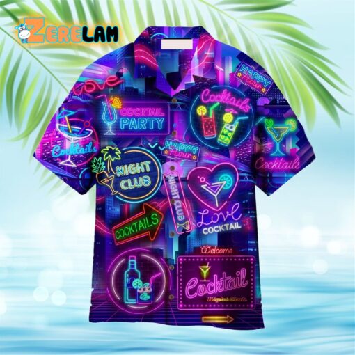 Lets Go To The Cocktail Party Neon Hawaiian Shirt