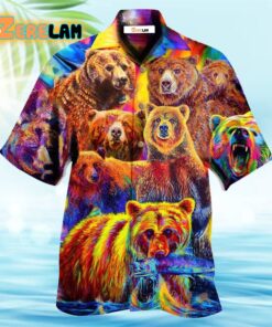 Life Is Better With A Bear Color Life Hawaiian Shirt
