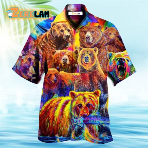 Life Is Better With A Bear Color Life Hawaiian Shirt