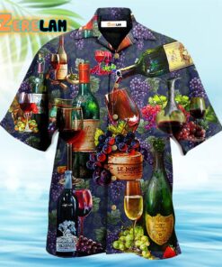 Life Is Better With A Glass Of Wine Grape Hawaiian Shirt