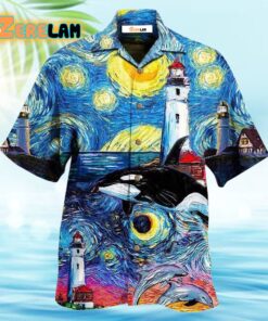 Lighthouse Finding Light In A Starry Night Hawaiian Shirt