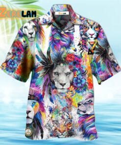 Lion Colorful Painting Hawaiian Shirt