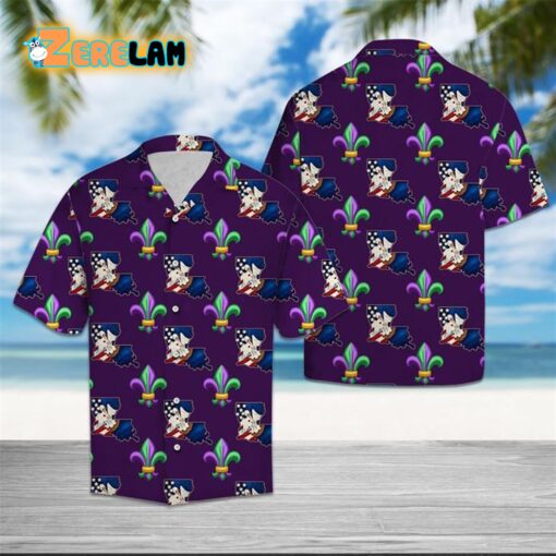 Louisiana Fleur De Lis Mardi Hawaiian Shirt