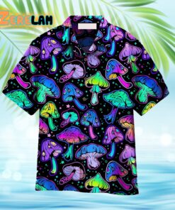 Magic Mushroom Neon Colorful Hawaiian Shirt