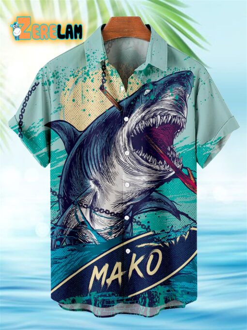 Mako Great White Shark Hawaiian Shirt