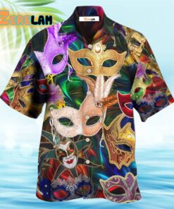 Mardi Gras Feather Party Hawaiian Shirt