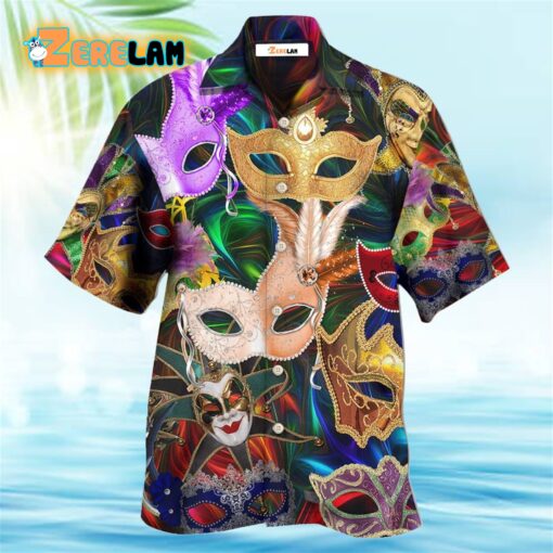 Mardi Gras Feather Party Hawaiian Shirt