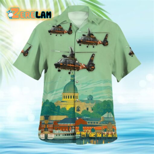 Maryland State Police Aerospatiale SA-365N-1 Dauphin 2 Hawaiian Shirt