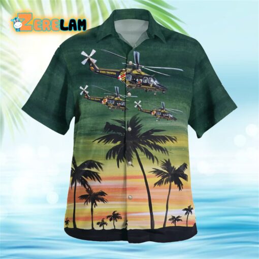 Maryland State Police Trooper 3 Helicopter Hawaiian Shirt