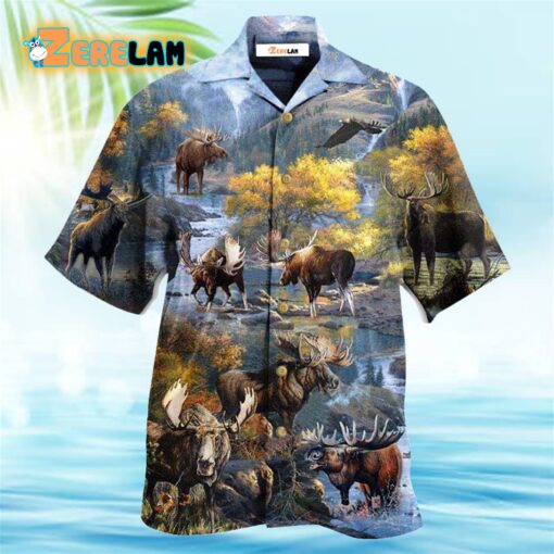 Moose Make Me Happy Everyday Hawaiian Shirt