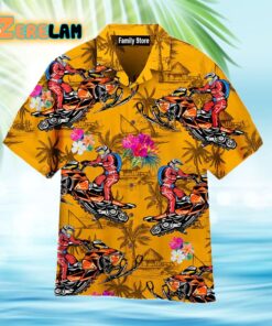 Motorbike Tropical Flowers Hawaiian Shirt