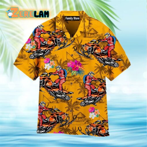 Motorbike Tropical Flowers Hawaiian Shirt