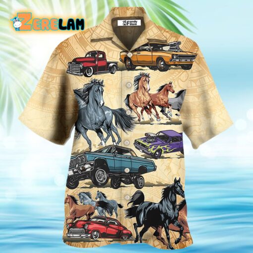 I Like Muscle Car and Horse Hawaiian Shirt