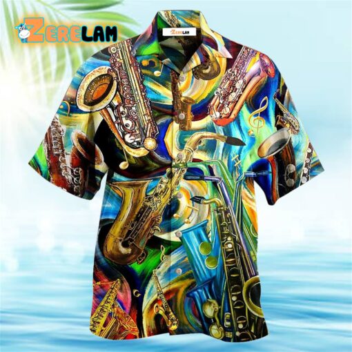 Music Saxophone Is My Second Language Hawaiian Shirt