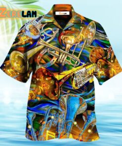 Music When Words Fail Trumpet Speaks Every Day Hawaiian Shirt