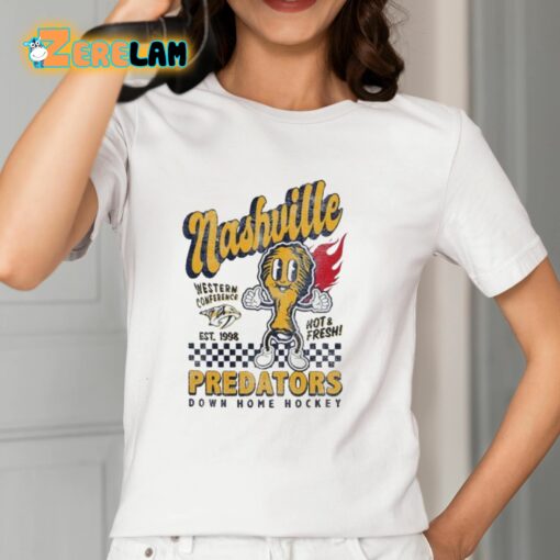 Nashville Predators Down Home Hockey Mitchell And Ness Concession Stand Shirt