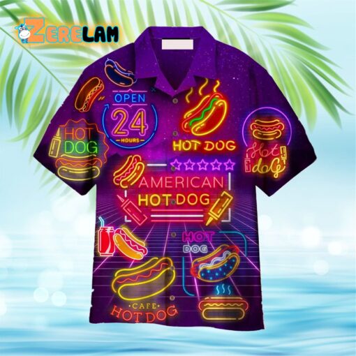 Neon American Hot Dogs Hawaiian Shirt