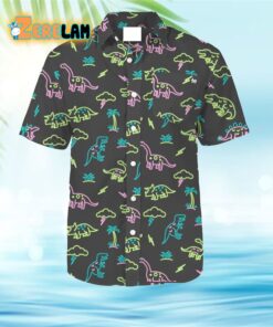 Neon Dinosaur Hawaiian Shirt
