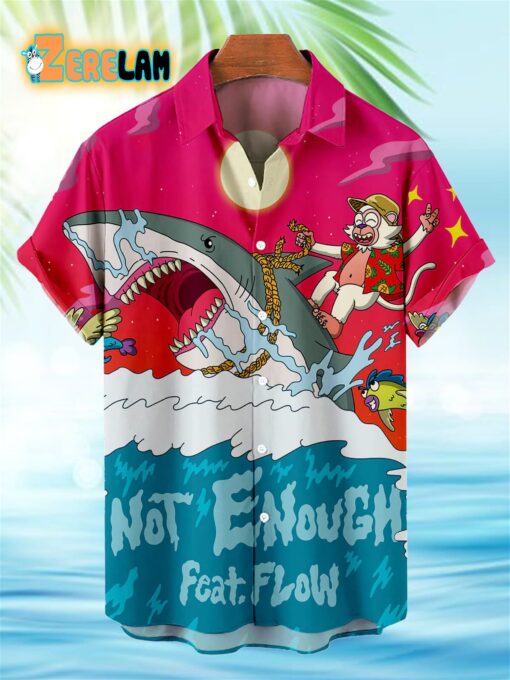 Not Enough Feat Flow Great White Shark Hawaiian Shirt