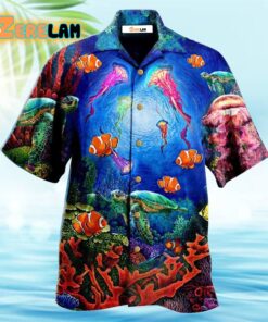 Ocean Wonderful Under Water World Blue Ocean Hawaiian Shirt