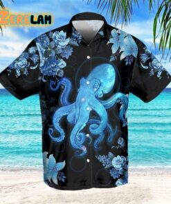 Octopus Blue Hawaiian Shirt