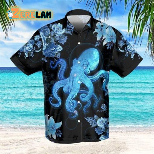 Octopus Blue Hawaiian Shirt