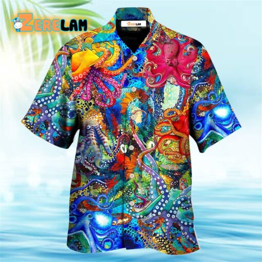 Octopus Lover Colorful Art Style Hawaiian Shirt