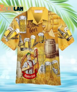 Oktoberfest Time To Drink Beer Yellow Hawaiian Shirt