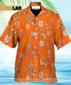 Orange Bird Aloha Hawaiian Shirt