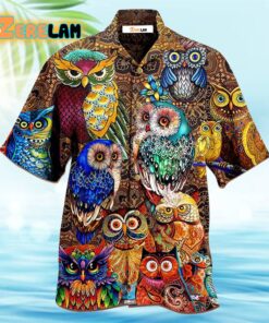 Owl Full Color Love Cool Hawaiian Shirt