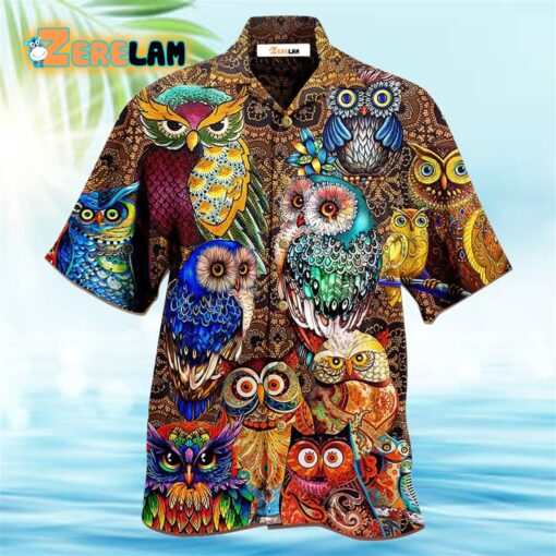 Owl Full Color Love Cool Hawaiian Shirt