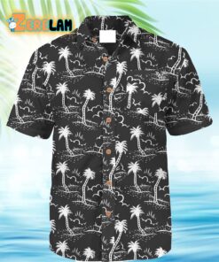 Palm Tree Monochrome Moonlight Hawaiian Shirt