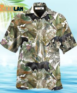 Panther Tropical Leaf Hawaiian Shirt