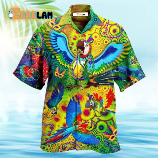 Parrot Mardi Gras Hawaiian Shirt