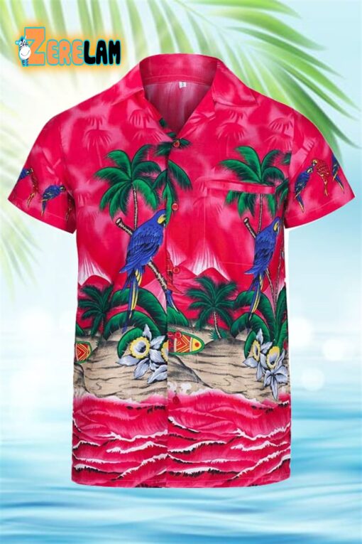 Parrot On The Beach Hawaiian Shirt