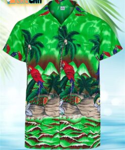 Parrot The Loving Lime Hawaiian Shirt