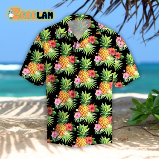 Pineapples Hibiscus Tropical Hawaiian Shirt