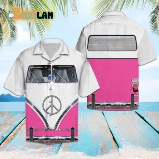 Pink Hippie Bus Hawaiian Shirt