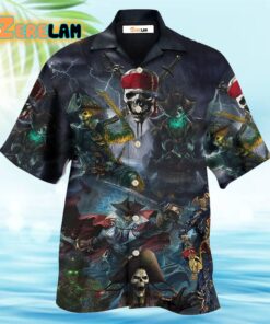 Pirate Skeleton And Thunder Hawaiian Shirt