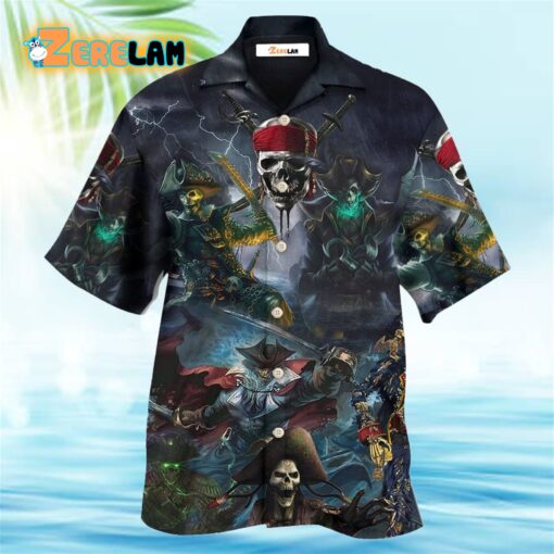 Pirate Skeleton And Thunder Hawaiian Shirt