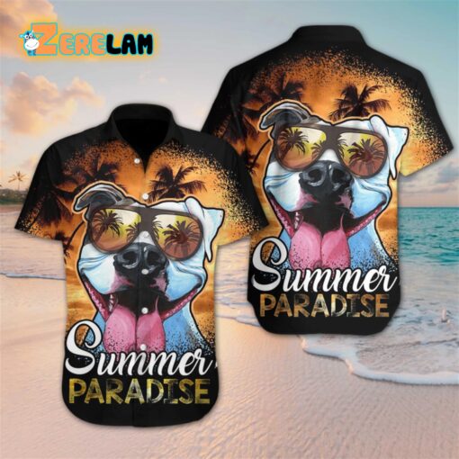 Pitbull Summer Paradise Hawaiian Shirt