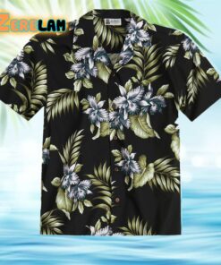 Premium Orchids Black Hawaiian Shirt